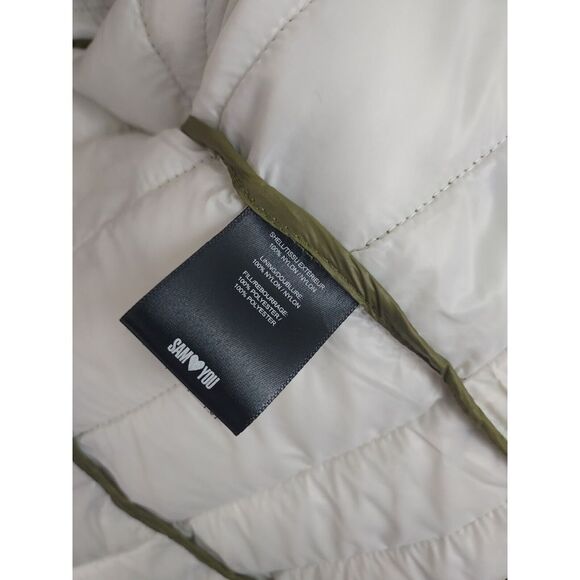 Sam Edelman Small Lightweight Green Puffer Jacket w/ Drawstring Travel Bag NEW - Picture 8 of 8